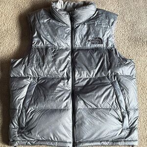 The North Face Metallic Gray Puffer Jacket